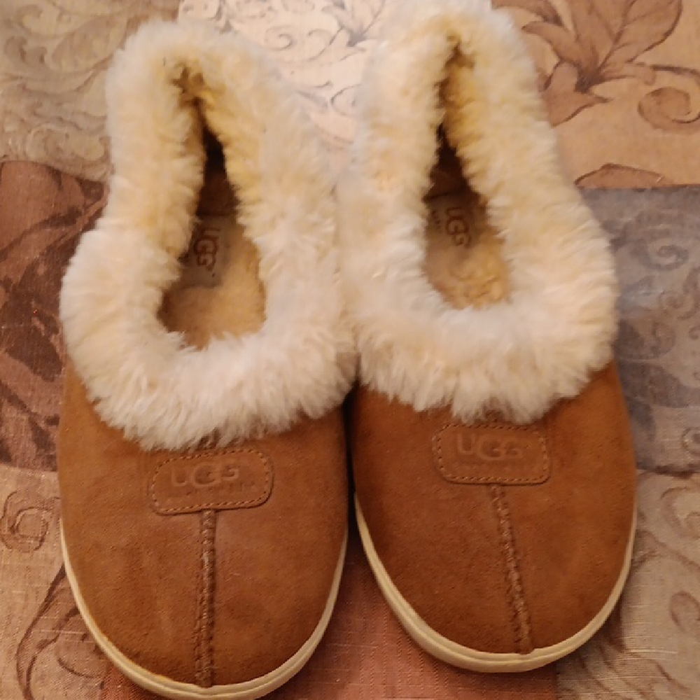 UGG Tan Shearling Lined Slippers